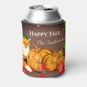 Rustikale Orange Fox Pumpkin Herbst Herbst Blätter Dosenkühler (Kanne Rückseite)