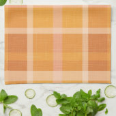 Rustikale Orange Herbst Kariert Tartan Küche T Geschirrtuch (Gefaltet)