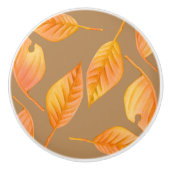 Rustikale Orange-Herbstlaub Keramikknauf (Vorderseite)