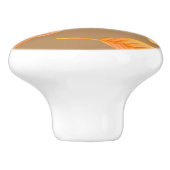 Rustikale Orange-Herbstlaub Keramikknauf (Seitenansicht)