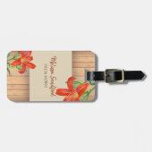 Rustikale Orange Lily Botanische Illustration Gepäckanhänger (Vorderseite horizontal)