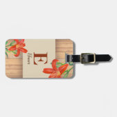 Rustikale Orange Lily Botanische Illustration Gepäckanhänger (Vorderseite horizontal)