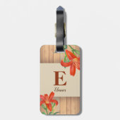 Rustikale Orange Lily Botanische Illustration Gepäckanhänger (Rückseite vertikal)