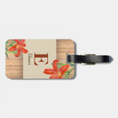 Rustikale Orange Lily Botanische Illustration Gepäckanhänger (Rückseite horizontal)