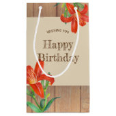 Rustikale Orange Lily Botanische Illustration Kleine Geschenktüte (Rückseite)
