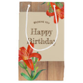 Rustikale Orange Lily Botanische Illustration Kleine Geschenktüte (Vorderseite)