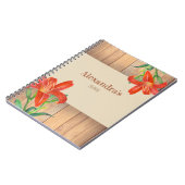 Rustikale Orange Lily Botanische Illustration Notizblock (Linke Seite)