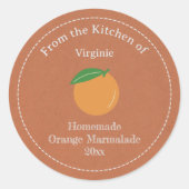 Rustikale Orange-Marmalade-Etikett Runder Aufkleber (Vorderseite)