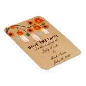 Rustikale Orange Mason Gläser Save The Date Magnet (Rechte Seite)