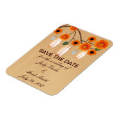 Rustikale Orange Mason Gläser Save The Date Magnet (Linke Seite)