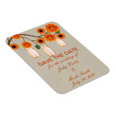 Rustikale Orange Mason Gläser Save The Date Magnet (Rechte Seite)