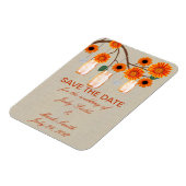 Rustikale Orange Mason Gläser Save The Date Magnet (Linke Seite)