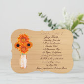Rustikale Orange Mason Jar Bridal Dusche Einladung (Stehend Vorderseite)