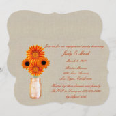 Rustikale Orange Mason Jar Engagement Party einlad Einladung (Vorne/Hinten)
