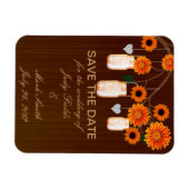 Rustikale Orange Mason Jars speichern das Date Mag Magnet (Horizontal)