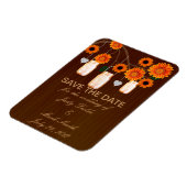 Rustikale Orange Mason Jars speichern das Date Mag Magnet (Linke Seite)