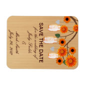 Rustikale Orange Mason Jars speichern das Date Mag Magnet (Horizontal)
