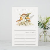 Rustikale Orange Mushroom Fern Foliage Rezept Card (Stehend Vorderseite)