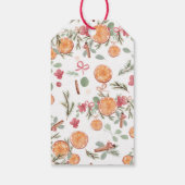 Rustikale Orange Pine Floral Weihnachten Geschenkanhänger (Rückseite)