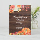 Rustikale Orange Pumpkin Erntedank Einladungen (Stehend Vorderseite)