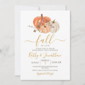 Rustikale Orange Pumpkin Floral Engagement Party Einladung (Vorderseite)