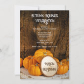 Rustikale Orange Pumpkins Herbst Tagundnachtfeier Einladung (Vorderseite)