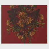 Rustikale Orange Red Fall Elegante Gotische Hochze Geschenkpapier (Flach)