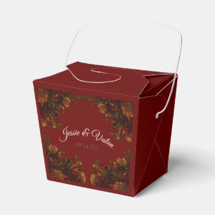Rustikale Orange Red Fall Elegante Gotische Hochze Geschenkschachtel