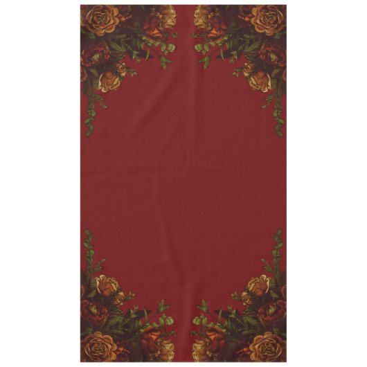Rustikale Orange Red Fall Elegante Gotische Hochze Tischdecke (Vorderseite)