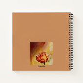Rustikale Orange Rose Blume Emerson Quote Journal Notizblock (Rückseite)