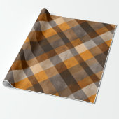 Rustikale Orange-Rost-Braun-Ton Plaid-Muster Geschenkpapier (Ungerollt)