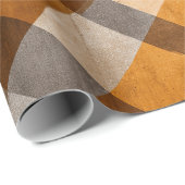 Rustikale Orange-Rost-Braun-Ton Plaid-Muster Geschenkpapier (Rolleneckpunkt)