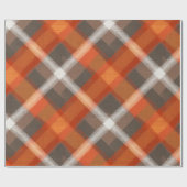 Rustikale Orange-Rost-Braun-Ton Plaid-Muster Geschenkpapier (Flach)