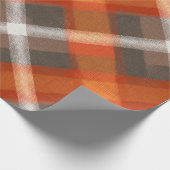 Rustikale Orange-Rost-Braun-Ton Plaid-Muster Geschenkpapier (Ecke)