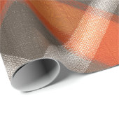Rustikale Orange-Rost-Braun-Ton Plaid-Muster Geschenkpapier (Rolleneckpunkt)