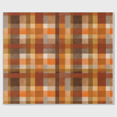 Rustikale Orange-Rostbraune Ton Plaid-Muster Geschenkpapier (Flach)