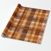 Rustikale Orange-Rostbraune Ton Plaid-Muster Geschenkpapier (Ungerollt)