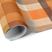 Rustikale Orange-Rostbraune Ton Plaid-Muster Geschenkpapier (Rolleneckpunkt)