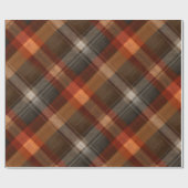 Rustikale Orange-Rostbraune Ton Plaid-Muster Geschenkpapier (Flach)