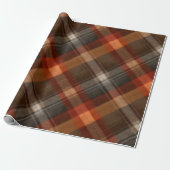 Rustikale Orange-Rostbraune Ton Plaid-Muster Geschenkpapier (Ungerollt)