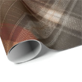 Rustikale Orange-Rostbraune Ton Plaid-Muster Geschenkpapier (Rolleneckpunkt)