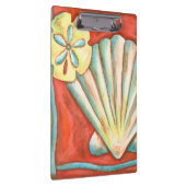 Rustikale Orange Seashells Klemmbrett (Rechts)