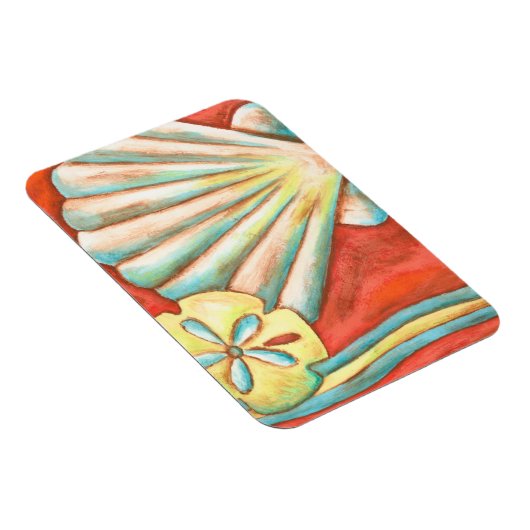 Rustikale Orange Seashells Magnet (Rechte Seite)