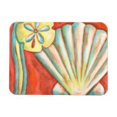 Rustikale Orange Seashells Magnet (Horizontal)