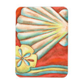 Rustikale Orange Seashells Magnet (Vertikal)