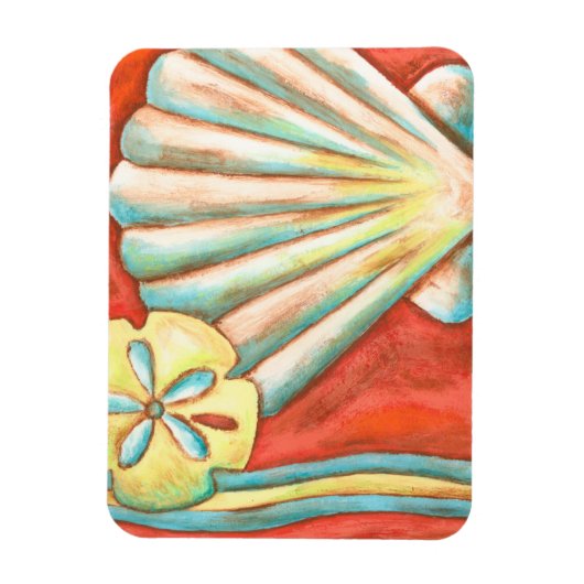 Rustikale Orange Seashells Magnet (Vertikal)