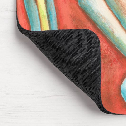 Rustikale Orange Seashells Mousepad (Ecke)