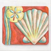 Rustikale Orange Seashells Mousepad (Vorne)
