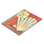 Rustikale Orange Seashells Notizblock (Linke Seite)