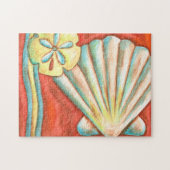 Rustikale Orange Seashells Puzzle (Horizontal)